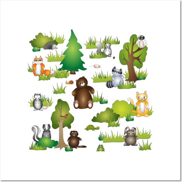 Cute forest scene Wall Art by candhdesigns